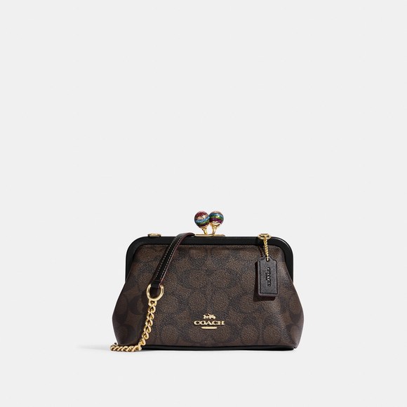 Coach Bags Nwt Coach Outlet Nora Kisslock Crossbody In Signature